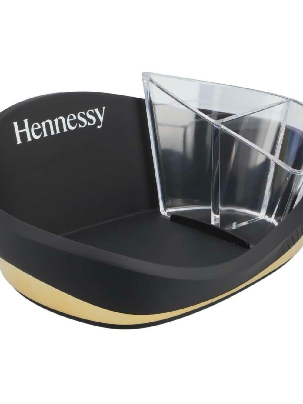 New Authentic Hennessy Bar Caddy Presenter - Black & Gold Napkin Organizer Tray